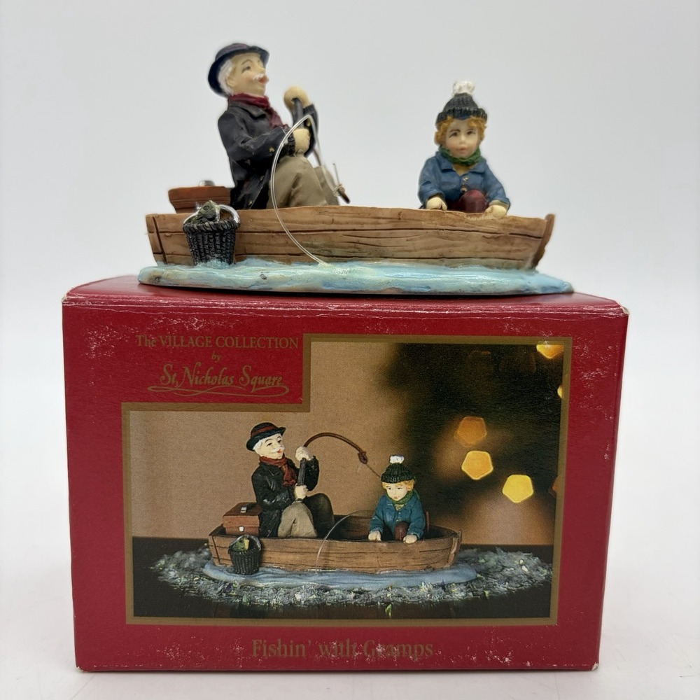 The Village Collection By St. Nicholas Square Christmas "Fishin With Gramps"